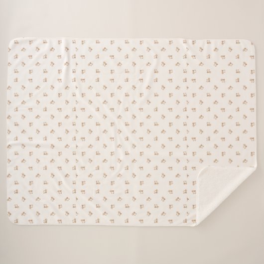 Couverture Sherpa Motif de champignons (Devant (Horizontal))