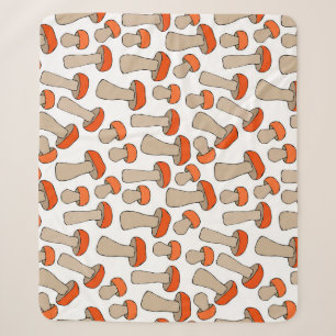Couverture Sherpa Motif de champignons d'Aspen rouge orange