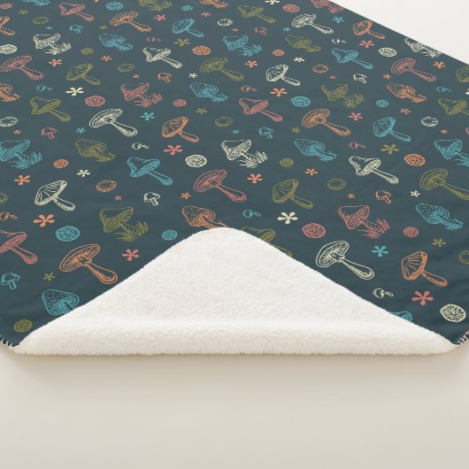 Couverture Sherpa Motif de champignons Whimsical (3/4)