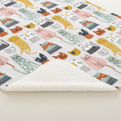 Couverture Sherpa Motif de chat à main mignon Doodle (3/4)