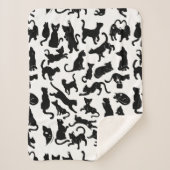 Couverture Sherpa Motif de chat noir (Devant)