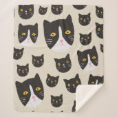 Couverture Sherpa Motif de chat sans joint/ (Devant)