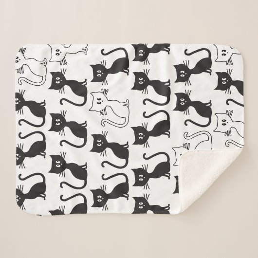 Couverture Sherpa Motif de chatons (Devant (Horizontal))