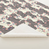 Couverture Sherpa Motif de chats blancs et gris (3/4)