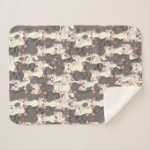 Couverture Sherpa Motif de chats blancs et gris (Devant (Horizontal))