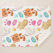 Couverture Sherpa Motif De Chats, Chats Mignons, Kitty, Chatons, Paw (Devant (Horizontal))