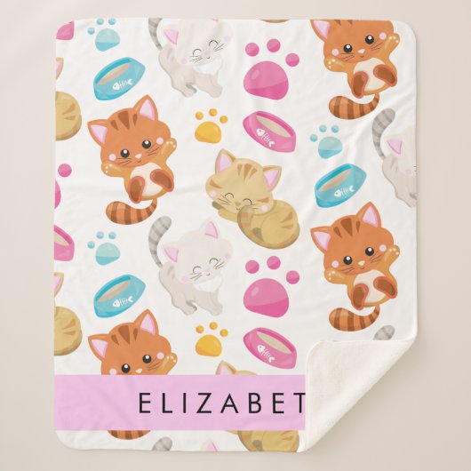 Couverture Sherpa Motif De Chats, Chats Mignons, Kitty, Paws, Votre  (Devant)