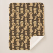 Couverture Sherpa Motif de chien Brown labradoodle doré (Devant)