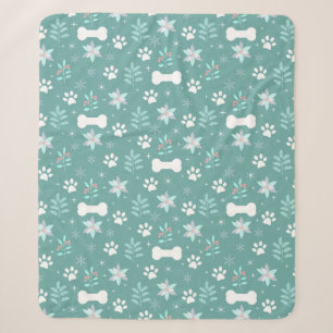 Couverture Sherpa Motif de chiens et d'os de vacances