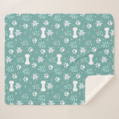 Couverture Sherpa Motif de chiens et d'os de vacances (Devant (Horizontal))