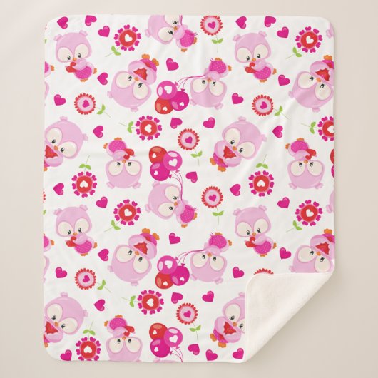 Couverture Sherpa Motif De Chouettes, Chouettes Mignonnes, Chouettes (Devant)