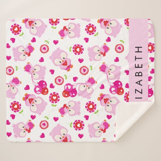 Couverture Sherpa Motif De Chouettes, Chouettes Mignonnes, Chouettes (Devant (Horizontal))
