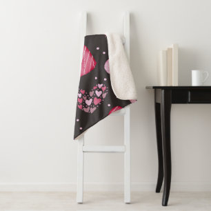 Couverture Sherpa Motif de coeur 34