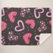 Couverture Sherpa Motif de coeur 34 (Devant (Horizontal))