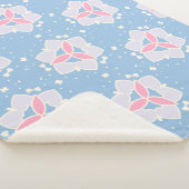Couverture Sherpa Motif de coeur Abstrait bleu et rose (3/4)
