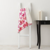 Couverture Sherpa Motif de coeur aquarelle (En situation)