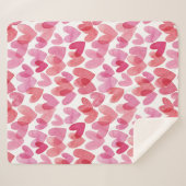 Couverture Sherpa Motif de coeur aquarelle (Devant (Horizontal))