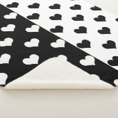 Couverture Sherpa Motif de coeur Black White Love (3/4)