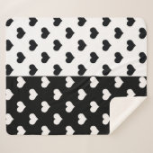 Couverture Sherpa Motif de coeur Black White Love (Devant (Horizontal))