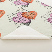 Couverture Sherpa Motif de cœur moderne avec arrière-plan de script  (3/4)