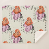 Couverture Sherpa Motif de cœur moderne avec arrière-plan de script  (Devant (Horizontal))