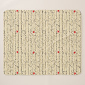 Couverture Sherpa Motif de cœur moderne avec arrière-plan en script (Devant (Horizontal))