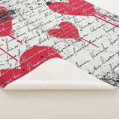 Couverture Sherpa Motif de cœur moderne avec fond de script (1) (3/4)