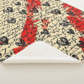 Couverture Sherpa Motif de cœur moderne avec fond de script (10) (3/4)