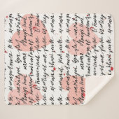 Couverture Sherpa Motif de cœur moderne avec fond de script (19) (Devant (Horizontal))