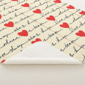Couverture Sherpa Motif de cœur moderne avec fond de script (20) (3/4)