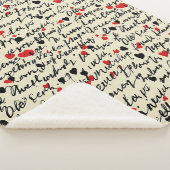 Couverture Sherpa Motif de cœur moderne avec fond de script (6) (3/4)