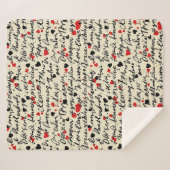 Couverture Sherpa Motif de cœur moderne avec fond de script (6) (Devant (Horizontal))
