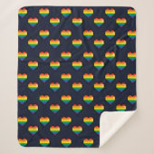 Couverture Sherpa Motif de coeur Rainbow 8 Bit (Devant)