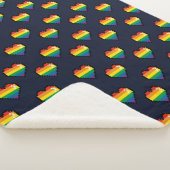 Couverture Sherpa Motif de coeur Rainbow 8 Bit (3/4)