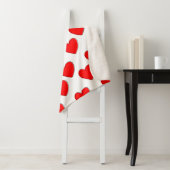 Couverture Sherpa Motif de coeur rouge à décalage mignon (En situation)