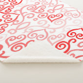 Couverture Sherpa Motif de coeur rouge et rose (3/4)