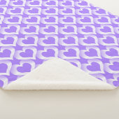 Couverture Sherpa Motif de cœurs blancs violets (3/4)