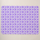 Couverture Sherpa Motif de cœurs blancs violets (Devant (Horizontal))