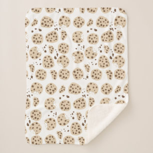 Couverture Sherpa Motif de cookies à puces de chocolat