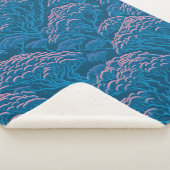 Couverture Sherpa Motif De Corail Bleu Et Rose (3/4)