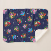 Couverture Sherpa Motif de couronnes de Noël de la rue Sesame (Devant (Horizontal))