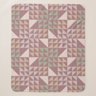 Couverture Sherpa Motif de courtepointe géométrique rose poudré