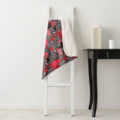 Couverture Sherpa Motif de courtepointure florale patchwork rétro (En situation)