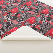 Couverture Sherpa Motif de courtepointure florale patchwork rétro (3/4)