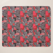 Couverture Sherpa Motif de courtepointure florale patchwork rétro (Devant (Horizontal))