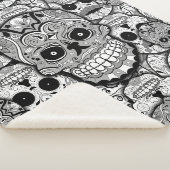 Couverture Sherpa Motif de crânes de sucre (3/4)