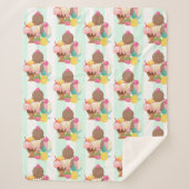 Couverture Sherpa Motif de crème glacée mignonne (Devant)