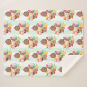 Couverture Sherpa Motif de crème glacée mignonne (Devant (Horizontal))