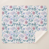 Couverture Sherpa Motif de cristaux et de roses de licorne (Devant (Horizontal))