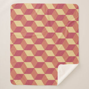 Couverture Sherpa Motif de Cube rouge orange Abstrait